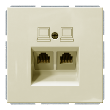 Розетка двойная компьютерная RJ45 cat 5 с накладкой - FD (сахара), артикул FD6106SH