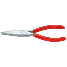 Длинногубцы, плоские рифлённые губки 46.5 мм , L-160 мм, хром., обливные рукоятки (KNIPEX)