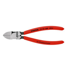 Бокорезы для оптоволокна, удлинённые режущие кромки без фасок, L-160 мм, обливные рукоятки (KNIPEX)