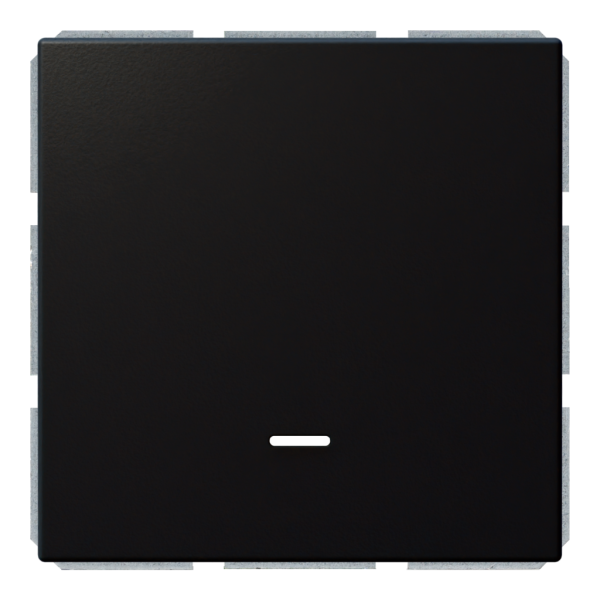 Выключатель 1-клавишный 10A проходной с LED-подсветкой с клавишей - FD (черный матовый - soft touch), артикул FD3012NPBM
