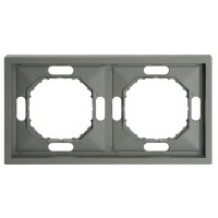 Рамка STEKKER, PFR00-5002-10 2-местная, серия Эмили, платиново-серый, soft touch 49963