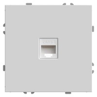 Розетка компьютерная 1-местная RJ-45 (механизм), STEKKER, серия Эмили, RST00-5117-01, белый фарфор, soft touch  49873