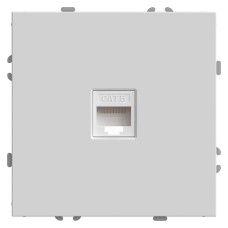 Розетка компьютерная 1-местная RJ-45 (механизм), STEKKER, серия Эмили, RST00-5117-01, белый фарфор, soft touch  49873