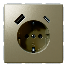 Розетка SCHUKO® с зарядным USB-интерфейсом 25Вт (A+C) - FD (бронза), артикул FD5501USB-25BR