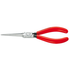 Длинногубцы, острые плоские губки 55 мм, L-160 мм, чёрные, обливные рукоятки (KNIPEX)