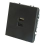 Розетка 2-местная USB + Type C (механизм), STEKKER, 250В, 20W, серия Эмили, RST10-5115-05, черный уголь, soft touch 49853