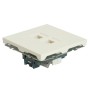 Розетка компьютерная 2-местная RJ-45 (механизм), STEKKER,  серия Эмили, RST00-5111-01, белый фарфор, soft touch  49874