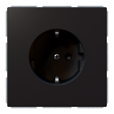 Розетка SCHUKO® 16A со шторками - FD (черный матовый - soft touch), артикул FD5501PBM