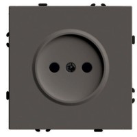 Розетка 1-местная с защитной шторкой (механизм), STEKKER,  б/з, 250В, 16А, серия Эмили, RST16-5109-09, антрацит, soft touch 4992