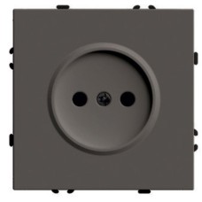 Розетка 1-местная с защитной шторкой (механизм), STEKKER,  б/з, 250В, 16А, серия Эмили, RST16-5109-09, антрацит, soft touch 4992