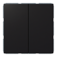 Выключатель 2-клавишный 10A с клавишами - FD (черный матовый - soft touch), артикул FD3023PBM