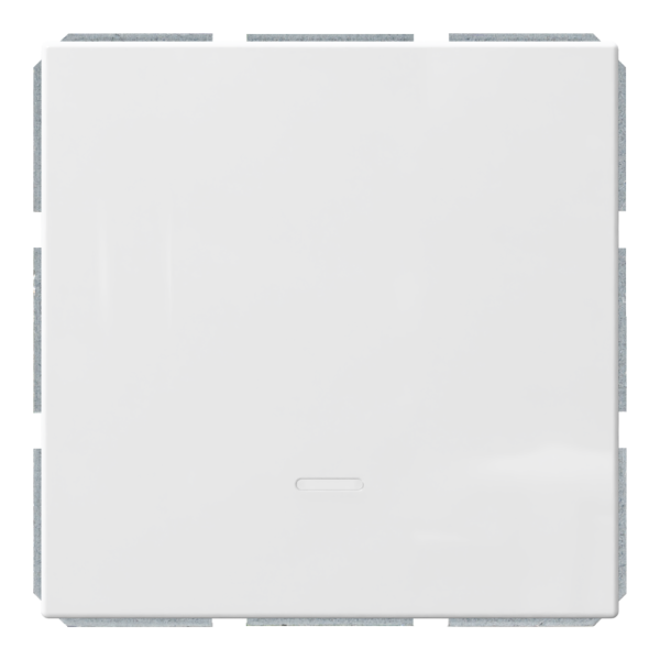 Выключатель 1-клавишный 10A проходной с LED-подсветкой с клавишей - FD (белый глянцевый), артикул FD3012NW