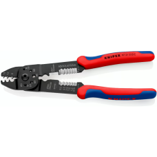 Пресс-клещи для резки и зачистки кабеля, 3 гнезда, L-230 мм, чёрные, 2-комп. рукоятки (KNIPEX)