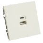 Розетка 2-местная USB + Type C (механизм), STEKKER, 250В, 20W, серия Эмили, RST10-5115-01, белый фарфор, soft touch  49879