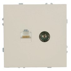 Розетка TV + компьютерная RJ-45 (механизм), STEKKER, серия Эмили, RST00-5106-08, кашемир, soft touch 49898