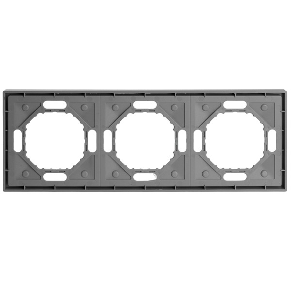 Рамка STEKKER, PFR00-5003-10  3-местная, серия Эмили, платиново-серый, soft touch 49964