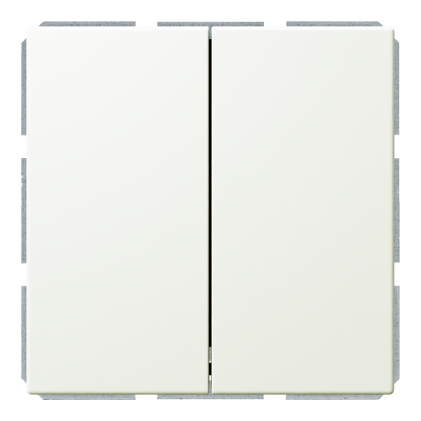 Выключатель 2-клавишный 10A проходной с клавишами - FD (белый матовый - soft touch), артикул FD3022PWM