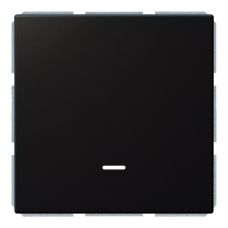 Выключатель 1-клавишный 10A с LED-подсветкой с клавишей - FD (черный матовый - soft touch), артикул FD3011NPBM