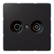 Розетка TV-FM оконечная с накладкой - FD (черный матовый - soft touch), артикул FD6204PBM