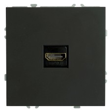 Розетка HDMI 2.0 Type A (механизм), серия Эмили, STEKKER, RST00-5118-05, черный уголь, soft touch 50171