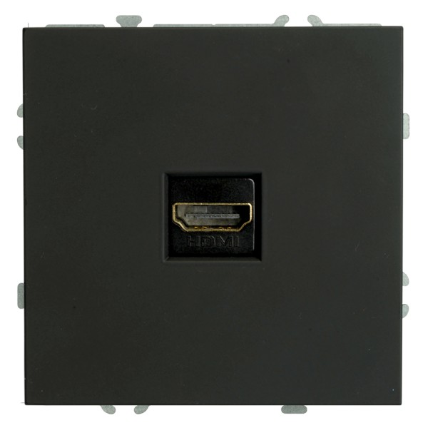 Розетка HDMI 2.0 Type A (механизм), серия Эмили, STEKKER, RST00-5118-05, черный уголь, soft touch 50171