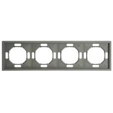 Рамка STEKKER, PFR00-5004-10  4-местная, серия Эмили, платиново-серый, soft touch 49965