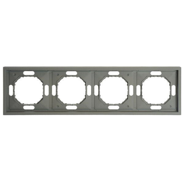 Рамка STEKKER, PFR00-5004-10  4-местная, серия Эмили, платиново-серый, soft touch 49965