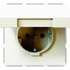 Розетка SCHUKO® 16A с крышкой и со шторками - FD (белый матовый - soft touch), артикул FD5505PWM
