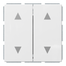 Кнопка 2-клавишная 10A в нейтральном положении, для штор с клавишей - FD (белый глянцевый), артикул FD3028W