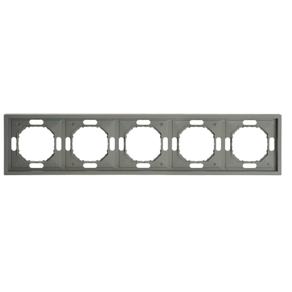 Рамка STEKKER, PFR00-5005-10 5-местная, серия Эмили, платиново-серый, soft touch 49966