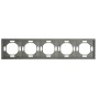 Рамка STEKKER, PFR00-5005-10 5-местная, серия Эмили, платиново-серый, soft touch 49966