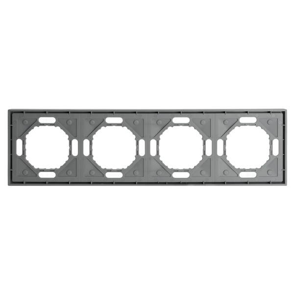 Рамка STEKKER, PFR00-5004-10  4-местная, серия Эмили, платиново-серый, soft touch 49965