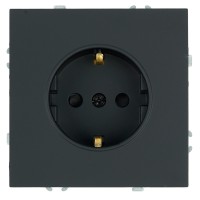 Розетка 1-местная с з/ш, с/з (механизм), СЗК, STEKKER, 250В, 16А, серия Эмили, RST16-5110-05ZK, черный уголь, soft touch 50251