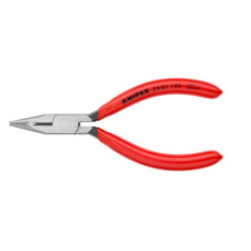 Длинногубцы с режущими кромками, полукруглые прямые губки, L-125 мм, чёрные, обливные рукоятки (KNIPEX)