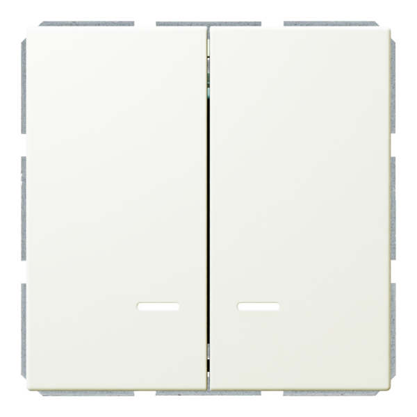 Выключатель 2-клавишный 10A с LED-подсветкой с клавишами - FD (белый матовый - soft touch), артикул FD3023NPWM