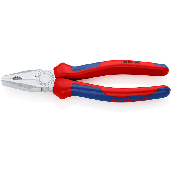 Плоскогубцы комбинированные, L-200 мм, хром., 2-комп. рукоятки (KNIPEX)