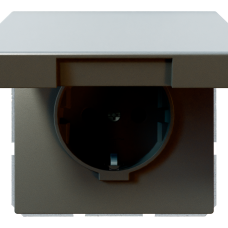 Розетка SCHUKO® 16A с крышкой и со шторками - FD (никель), артикул FD5505NI