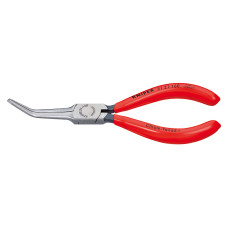 Длинногубцы, острые плоские губки 55 мм под 45°, L-160 мм, чёрные, обливные рукоятки, SB (KNIPEX)