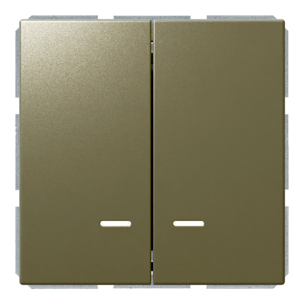 Выключатель 2-клавишный 10A с LED-подсветкой с клавишами - FD (бронза), артикул FD3023NBR