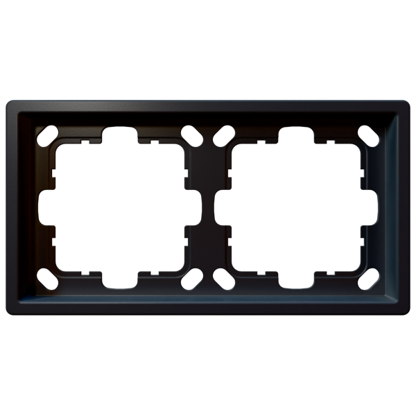 Рамка 2-кратная - FD (черный матовый - soft touch), артикул FD1002PBM