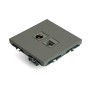 Розетка TV + компьютерная RJ-45 (механизм), STEKKER, серия Эмили, RST00-5106-10, платиново-серый, soft touch 49950