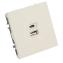 Розетка 2-местная USB + Type C (механизм), STEKKER, 250В, 20W, серия Эмили, RST10-5115-08, кашемир, soft touch 49905