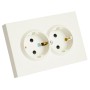 Розетка 2-местная с защитной шторкой, STEKKER, с/з, 250В, 16А, серия Эмили, RST16-5114-01, белый фарфор, soft touch  49882
