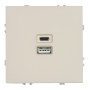 Розетка 2-местная USB + Type C (механизм), STEKKER, 250В, 20W, серия Эмили, RST10-5115-08, кашемир, soft touch 49905