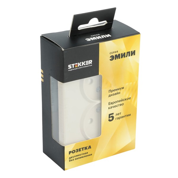 Розетка 2-местная с защитной шторкой, STEKKER,  б/з, 250В, 16А, серия Эмили, RST16-5116-08, кашемир, soft touch 49903
