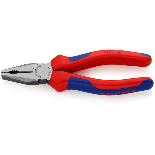 Плоскогубцы комбинированные, L-160 мм, чёрные, 2-комп. рукоятки (KNIPEX)