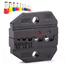 Матрица МПК-12 комбинированная для обжима изолированных и втулочных наконечников сечением 0.25-2.5 мм (КВТ)