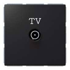 Розетка TV оконечная с накладкой - FD (черный матовый - soft touch), артикул FD6001PBM