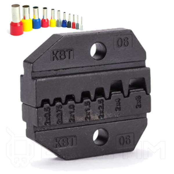 Матрица МПК-06 для обжима двойных втулочных наконечников сечением 2х0.5-2х6 мм (КВТ)