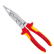 Клещи электромонтажные VDE 1000V, 6-в-1, L-200 мм, хром., 2-комп. рукоятки (KNIPEX)